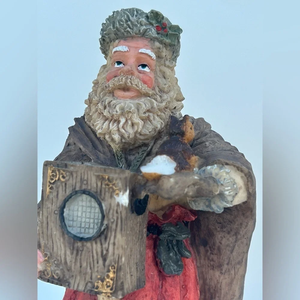 Vintage World Bazaars Old World Santa Figurine With Squirrel Christmas Decor